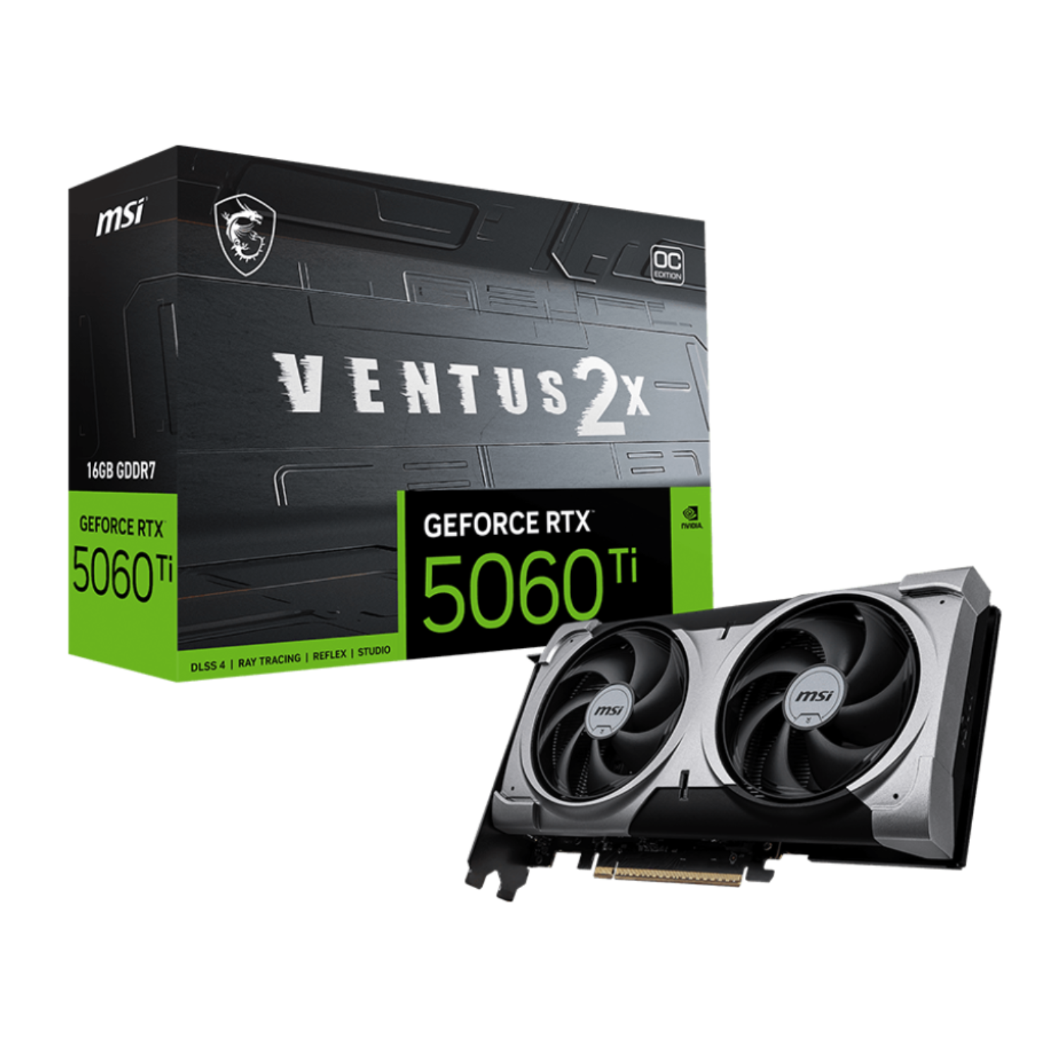 MSI GeForce RTX 5060 Ti 16G VENTUS 2X OC PLUS 16GB GDDR7 Graphics MSI GeForce RTX 5060 Ti 16G VENTUS 2X OC PLUS 16GB GDDR7 Graphics